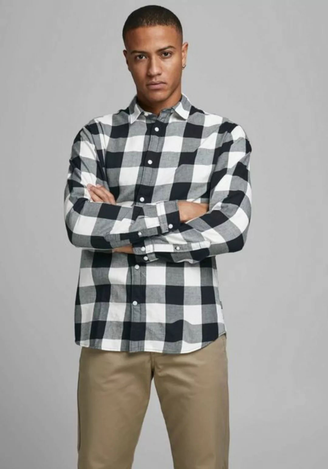 Jack & Jones Herren Freizeit Hemd JJEGINGHAM TWILL - Slim Fit günstig online kaufen