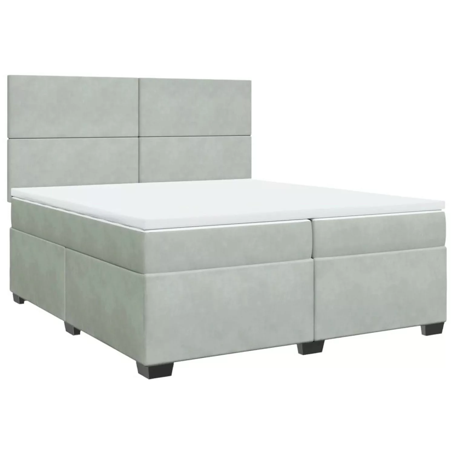 vidaXL Boxspringbett mit Matratze Hellgrau 200x200 cm Samt2103262 günstig online kaufen