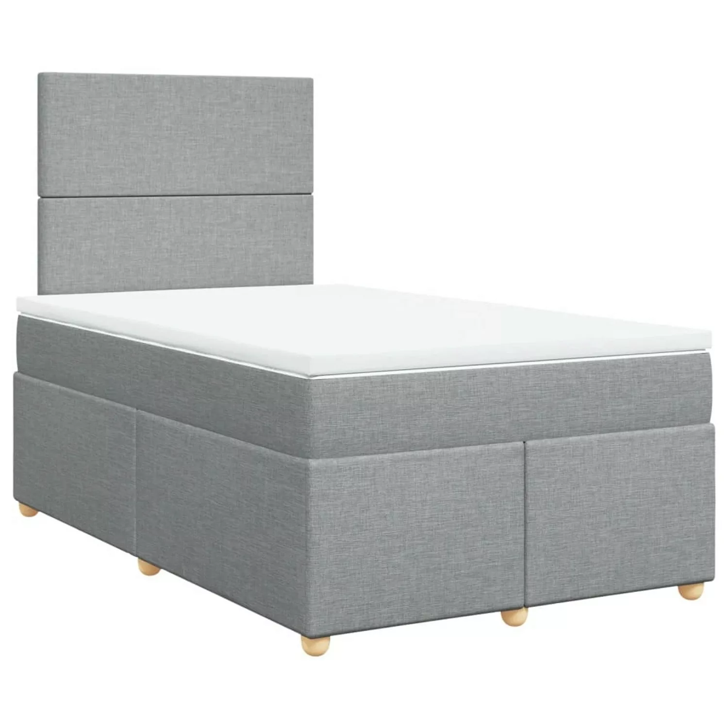 vidaXL Boxspringbett, Boxspringbett mit Matratze Hellgrau 120x200 cm Stoff günstig online kaufen