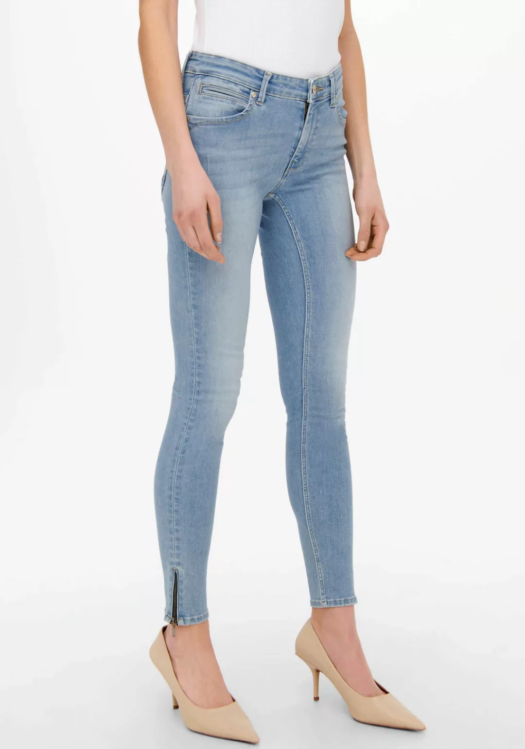 Only Damen Jeans ONLKENDELL RG SK ANK TAI647 - Skinny Fit - Blau - Light Bl günstig online kaufen