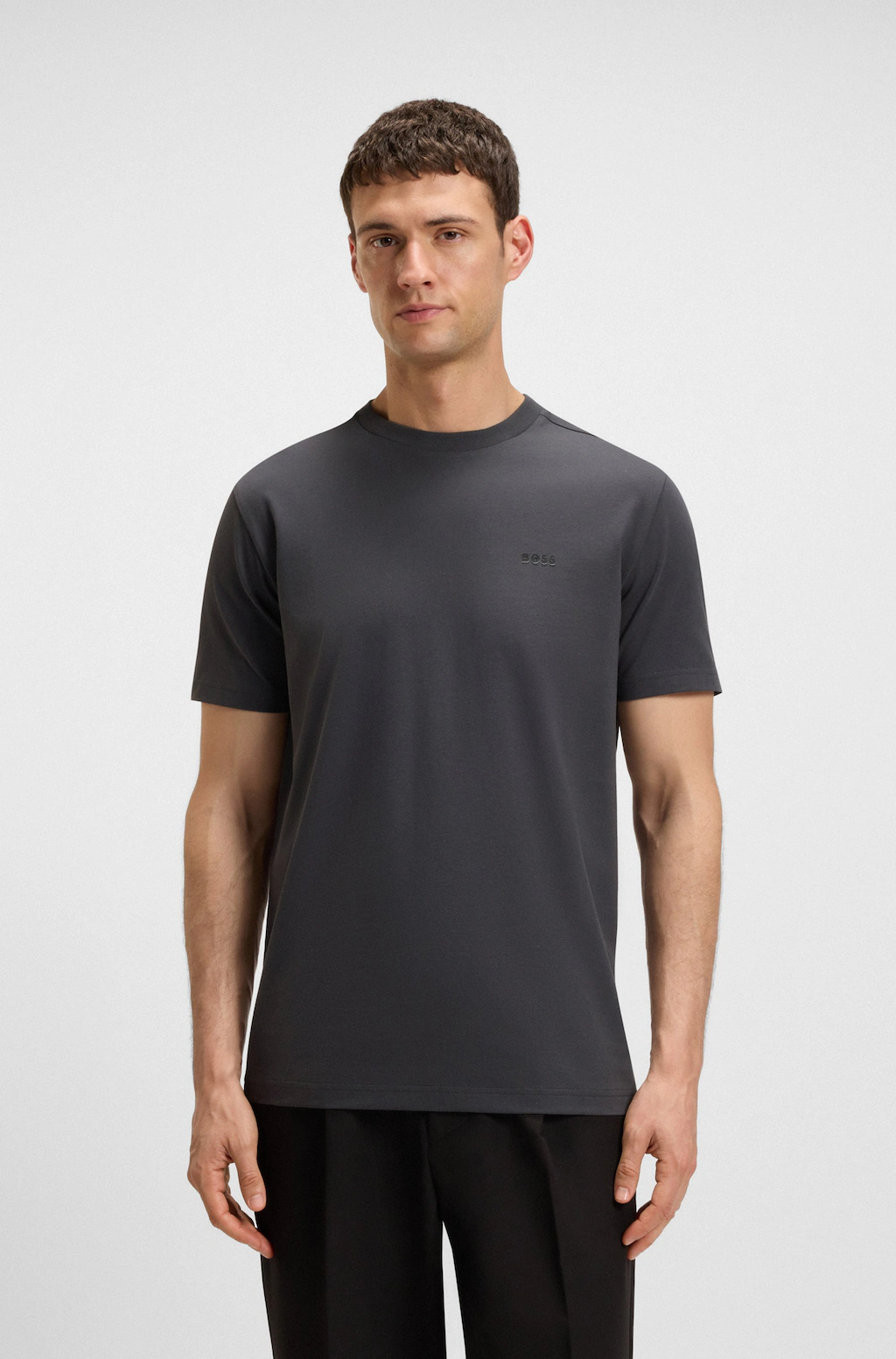 BOSS GREEN Rundhalsshirt "Tee", mit gummiertem Kontrast-Logo günstig online kaufen