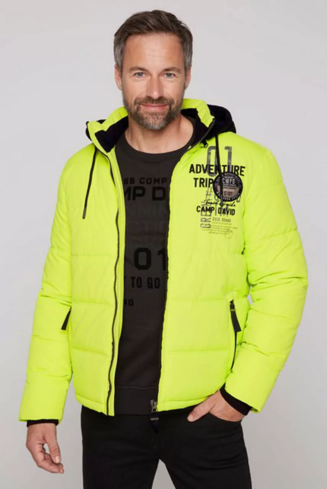 CAMP DAVID Winterjacke mit Rippbündchen im Ärmel günstig online kaufen