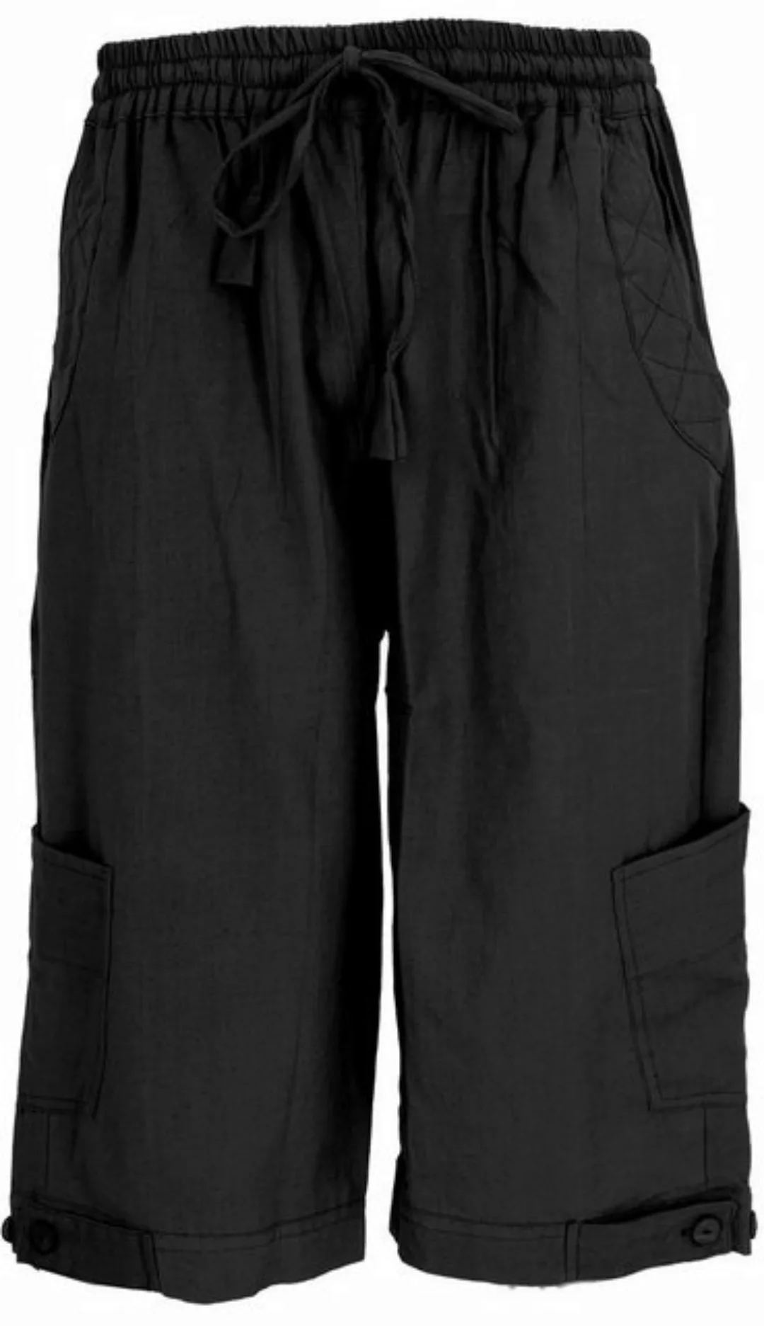 Guru-Shop Relaxhose 3/4 Yogahose, Goa Hose, Goa Shorts - schwarz alternativ günstig online kaufen