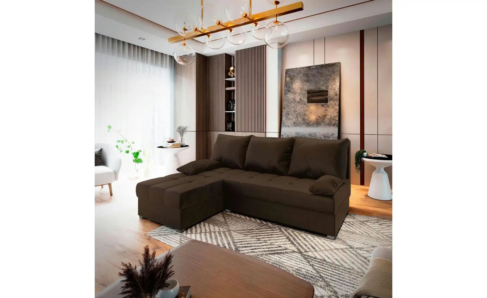 MASSENO Ecksofa mit Schlaffunktion Rita ¦ braun ¦ Maße (cm): B: 200 H: 85 P günstig online kaufen