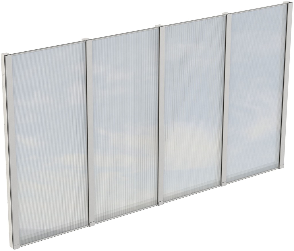 Skan Holz Seitenwand m. Polycarbonatplatten (FS) 355 x 200 cm Fichte Weiß günstig online kaufen