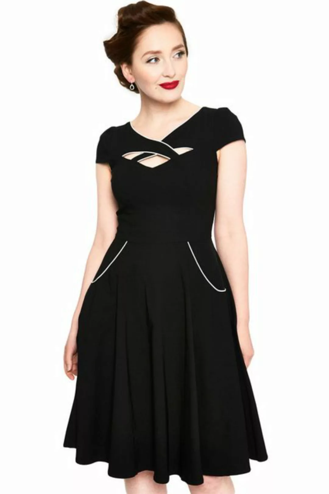 Voodoo Vixen A-Linien-Kleid Connie 1950's Contrast Piping Vintage Rockabill günstig online kaufen