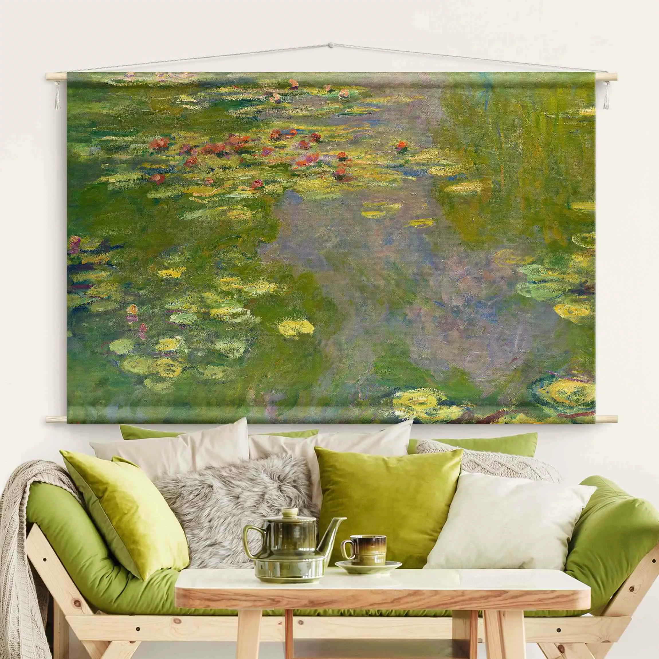Wandteppich Claude Monet - Grüne Seerosen günstig online kaufen