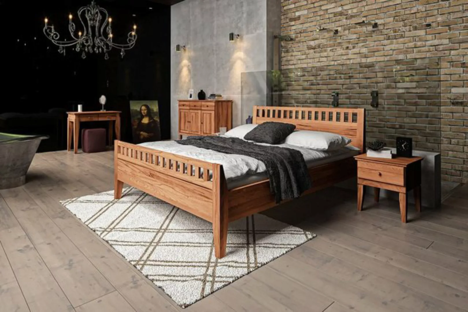 Natur24 Einzelbett Bett Sydo 6 Kernbuche 120x200cm mit Holzkopfteil und hoh günstig online kaufen