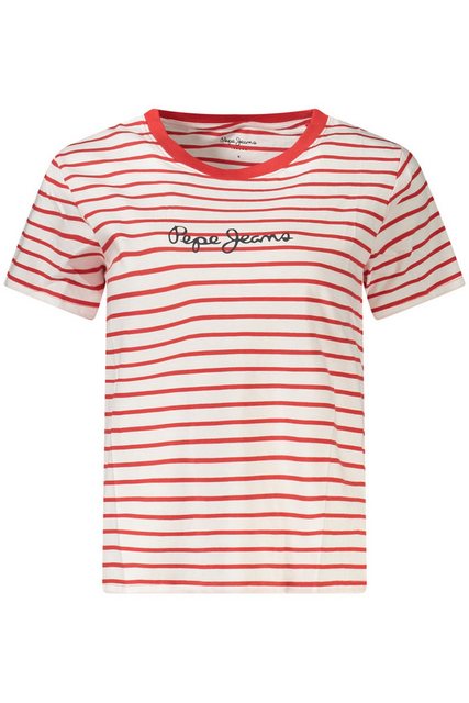 Pepe Jeans T-Shirt Damen T-Shirt Rot mit Streifen & Rundhals aus günstig online kaufen