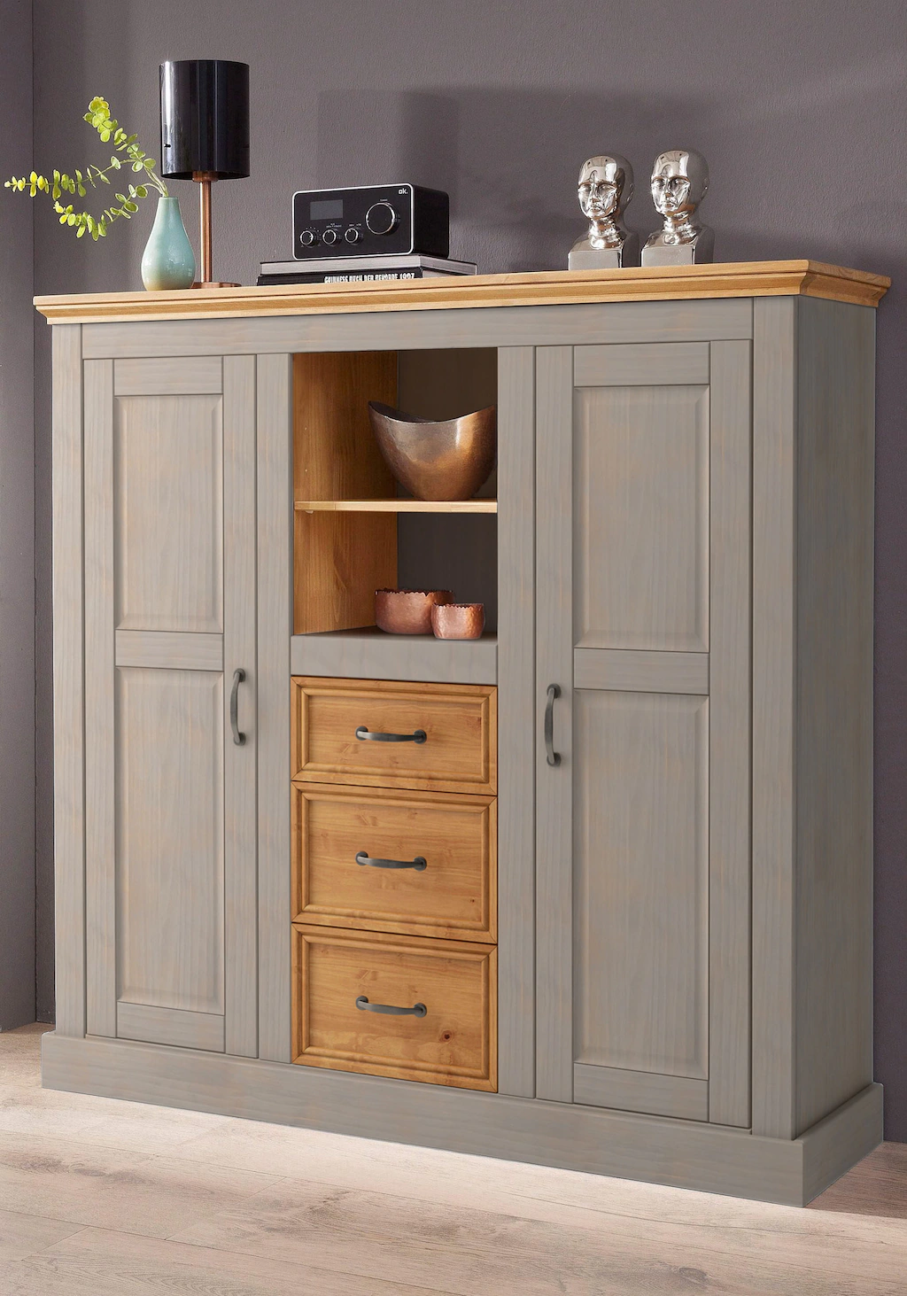 Home affaire Highboard "Selma", Stauraumschrank, Breite 130 cm günstig online kaufen