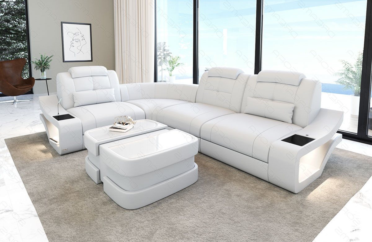 Sofa Dreams Ecksofa Ledersofa Elena Mini L Form, Designersofa, Sofa mit Lic günstig online kaufen