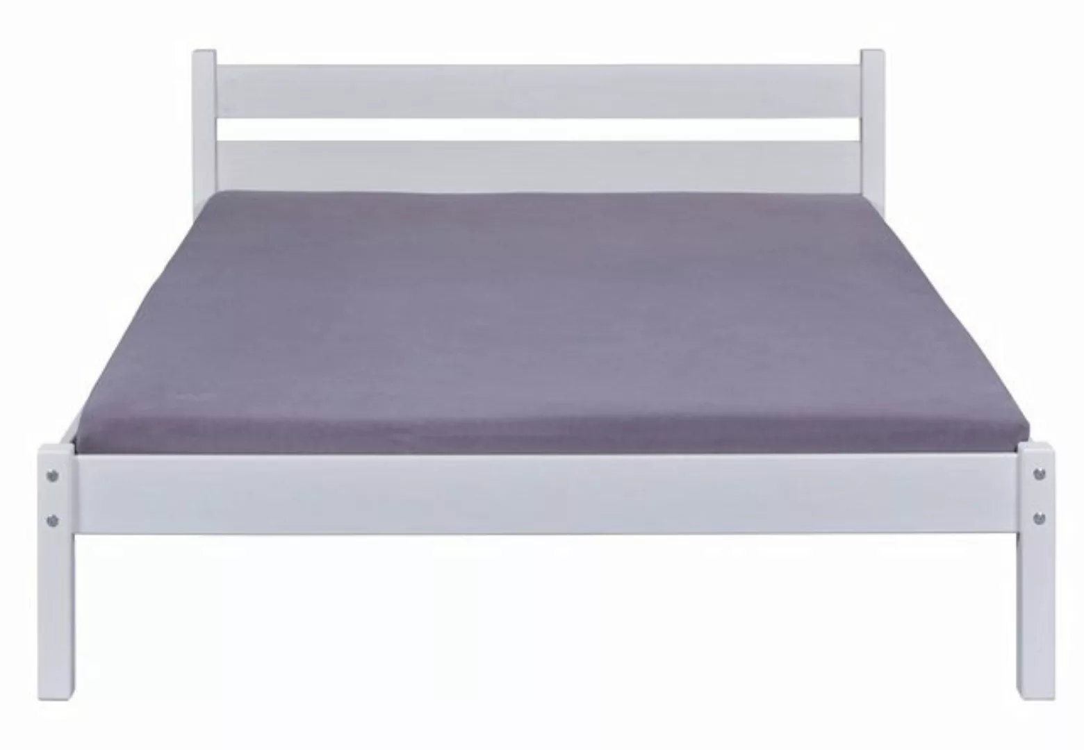 Inter Link Massivholzbett Vilmo 140x190 weiss, Massivholzbett, weiß lackier günstig online kaufen