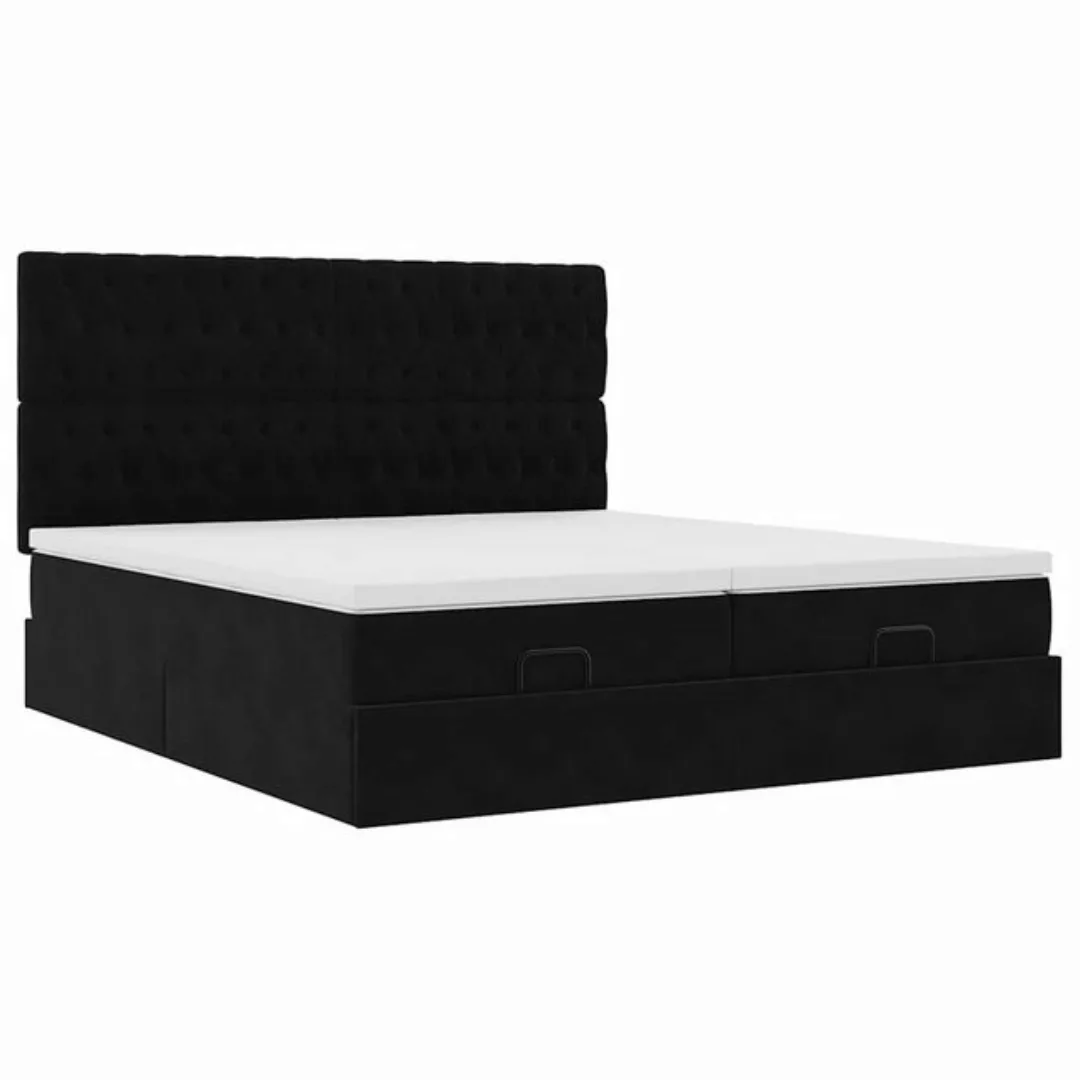 vidaXL Bett Ottoman-Bett mit Matratzen & LEDs Schwarz 160x200 cm Samt günstig online kaufen