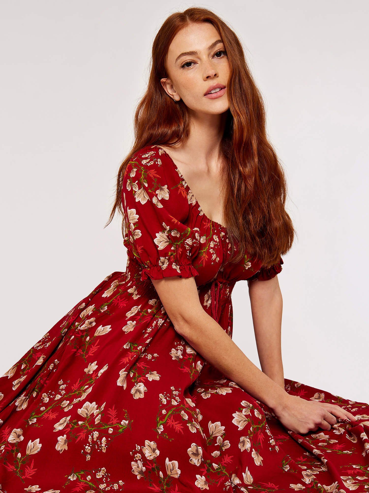 Apricot Maxikleid Maxi-Sommerkleid, mit Tassel günstig online kaufen
