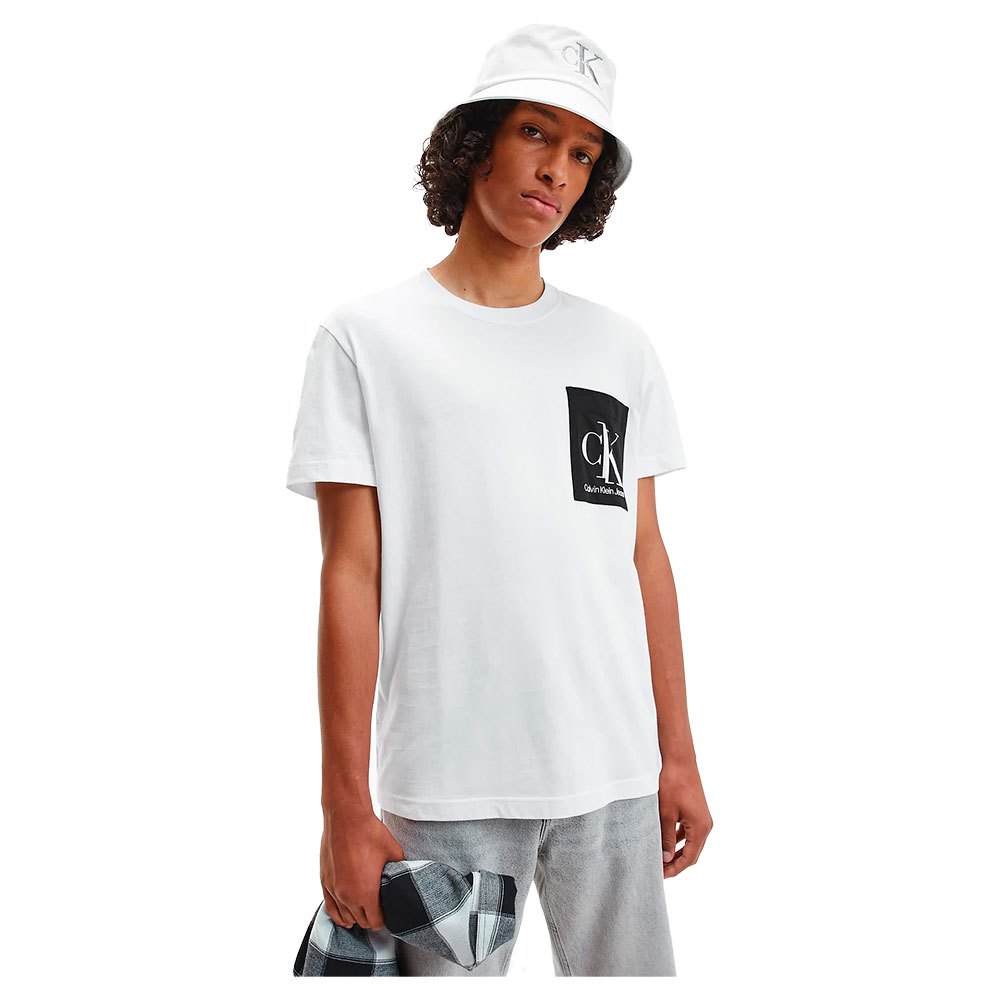 Calvin Klein Jeans Spliced Pocket Kurzärmeliges T-shirt XL Bright White günstig online kaufen