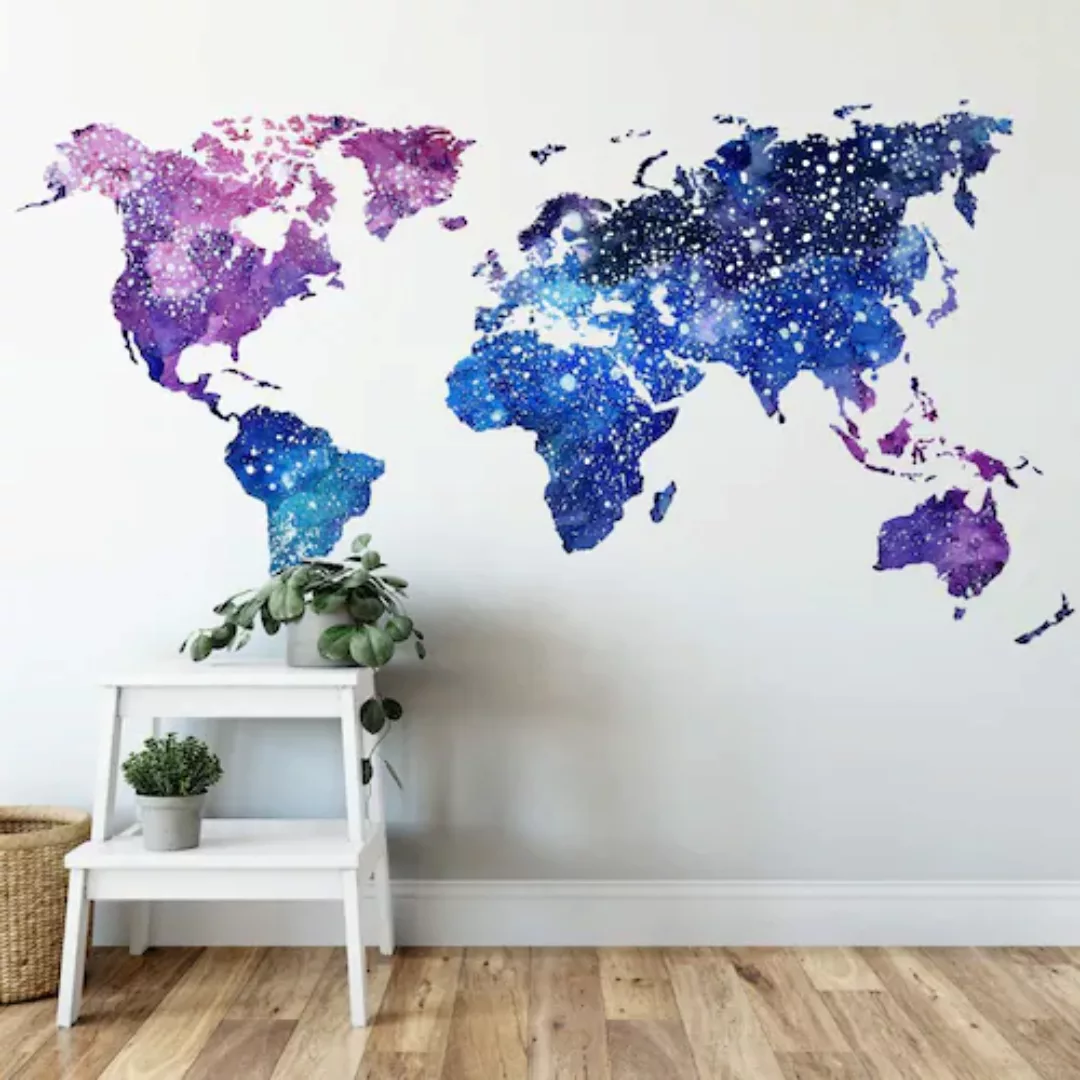 Wall-Art Wandtattoo »Universum Weltkarte Galaxie«, (1 St.) günstig online kaufen