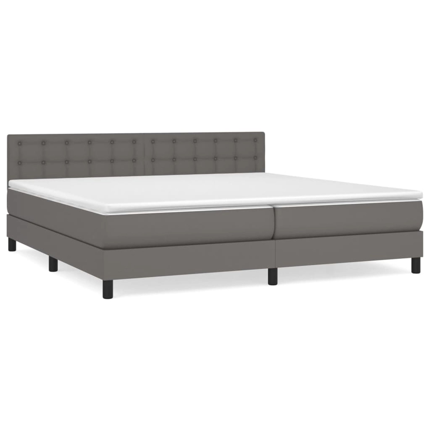 vidaXL Boxspringbett mit Matratze Grau 200x200 cm Kunstleder1395989 günstig online kaufen