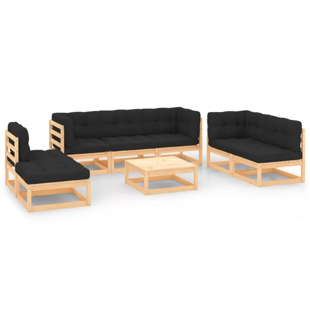 8-tlg. Garten-lounge-set Mit Kissen Massivholz Kiefer günstig online kaufen