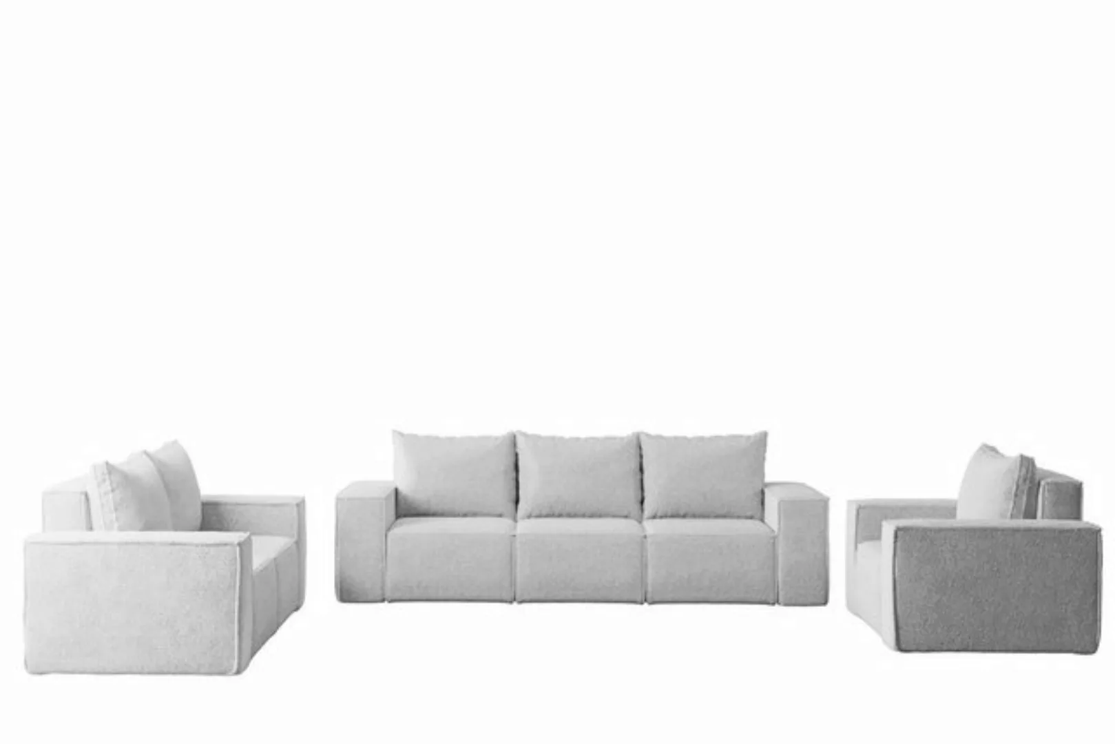 Fun Möbel Polstergarnitur Sofa-Set Designersofa ESTELLE 3-2-1 Sofagarnitur günstig online kaufen