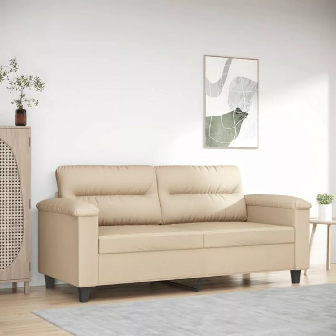 vidaXL Sofa 2-Sitzer-Sofa Schwarz 140 cm Mikrofasergewebe günstig online kaufen