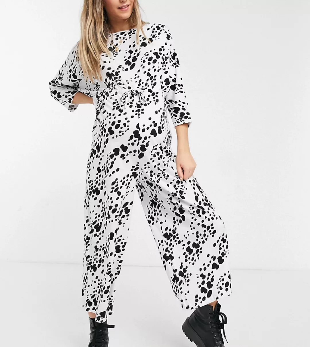 ASOS DESIGN Maternity – Jumpsuit aus Jersey mit Taillengürtel und Animalpri günstig online kaufen