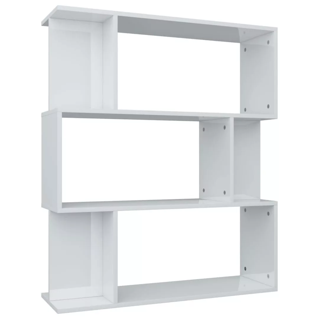 Bücherregal/raumteiler Hochglanz-weiß 80ã24ã96 Cm Spanplatte günstig online kaufen