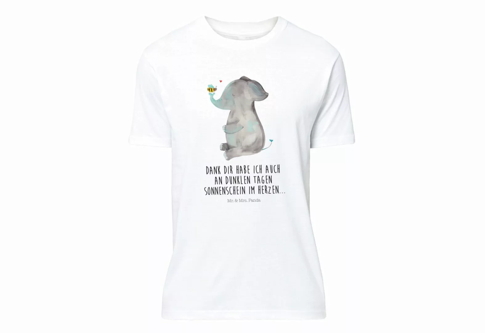 Mr. & Mrs. Panda T-Shirt Elefant & Biene - Weiß - Geschenk, S, Hochzeitsges günstig online kaufen