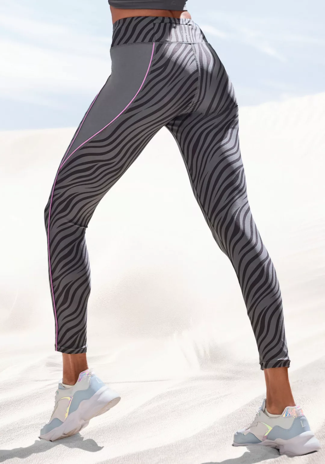 LASCANA ACTIVE Leggings "- Sportleggings", mit Zebramuster günstig online kaufen