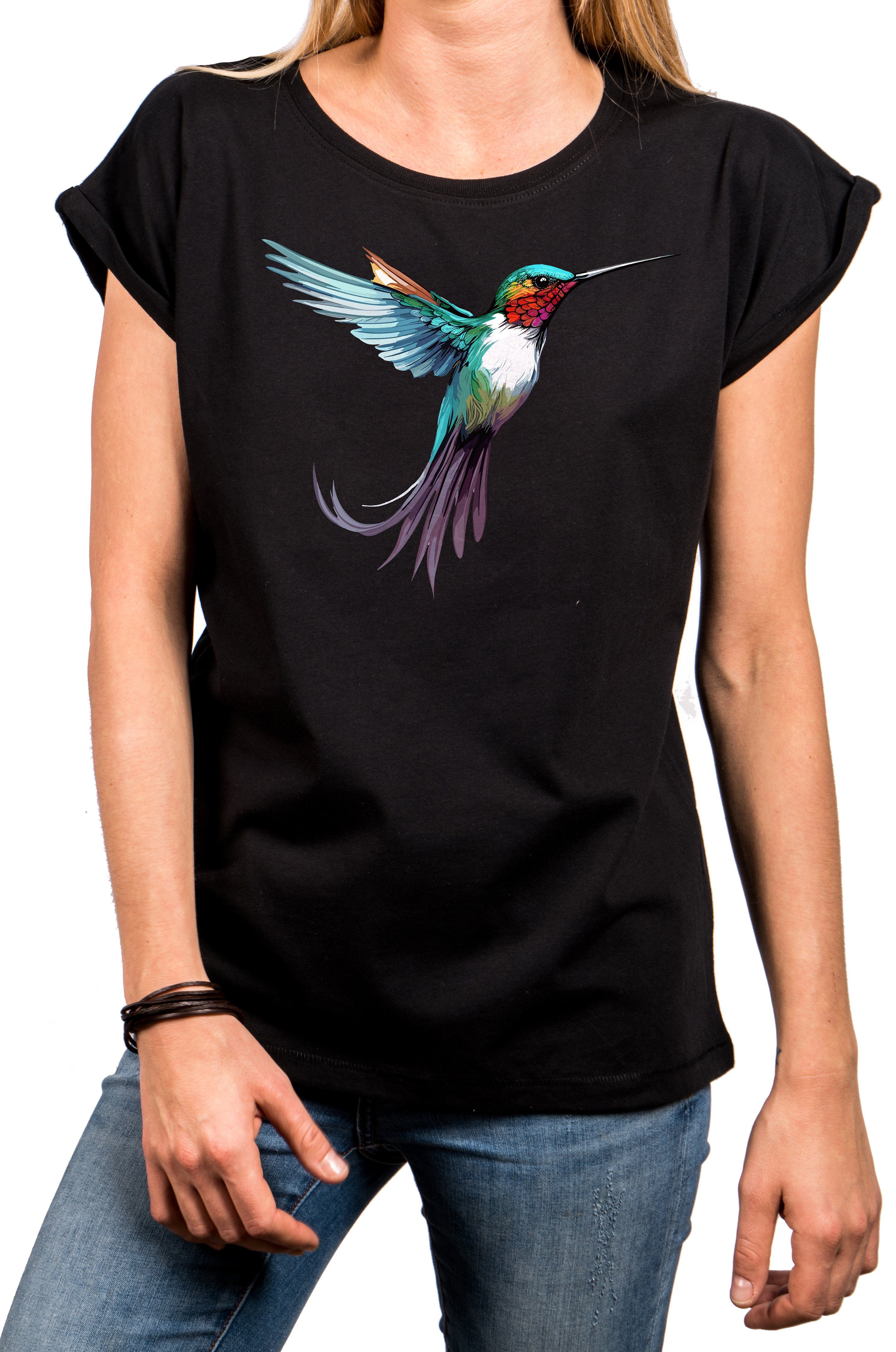 MAKAYA Print-Shirt Damen Kurzarmshirt Baumwolle Frankreich günstig online kaufen