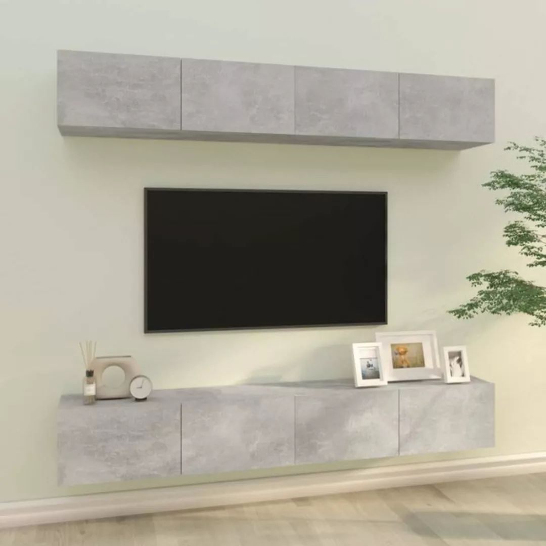 vidaXL TV-Schrank TV-Wandschränke 4 Stk Betongrau 100x30x30 cm Wandschränkc günstig online kaufen