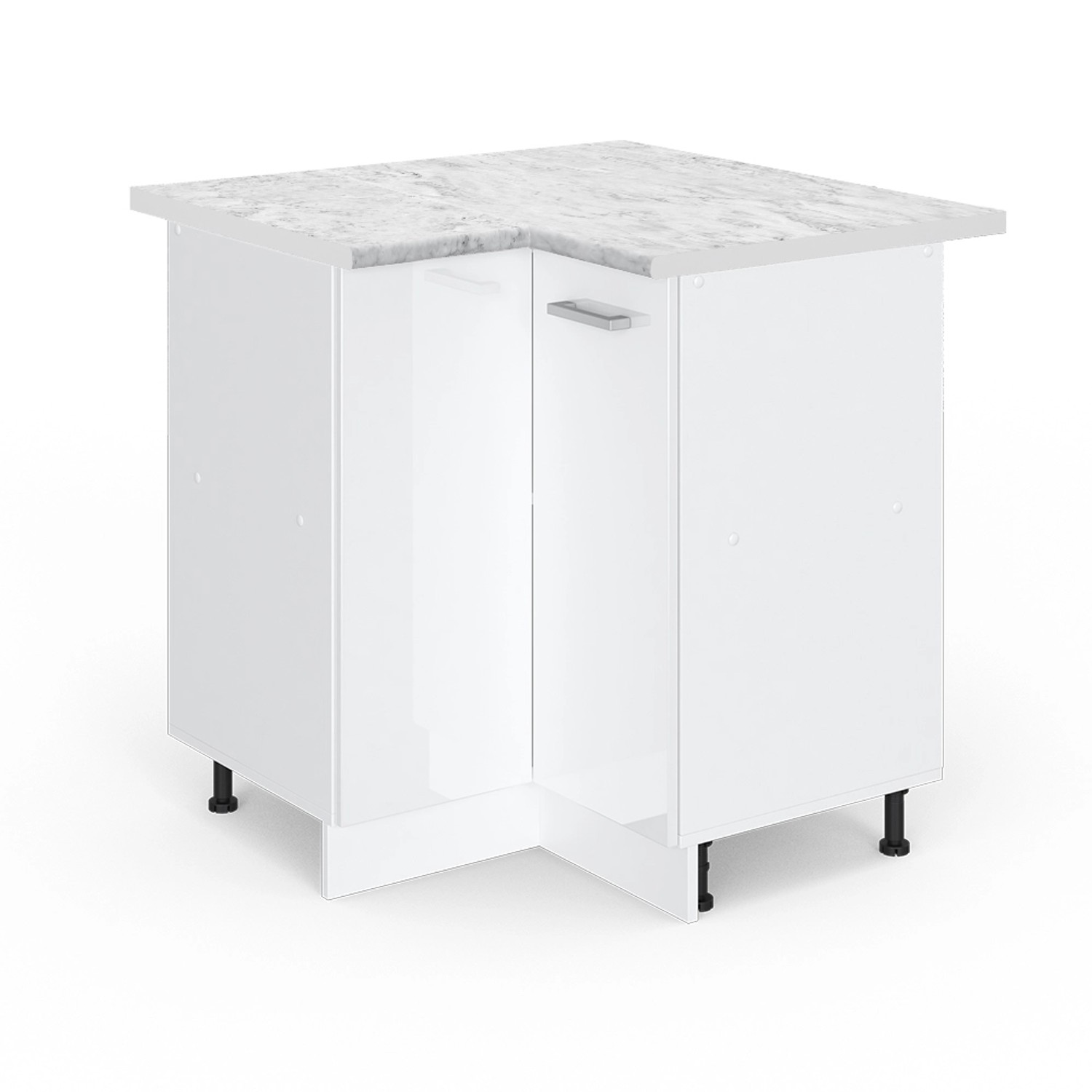 Vicco Eckunterschrank R-Line, Weiß Hochglanz/Weiß, 75.6 günstig online kaufen