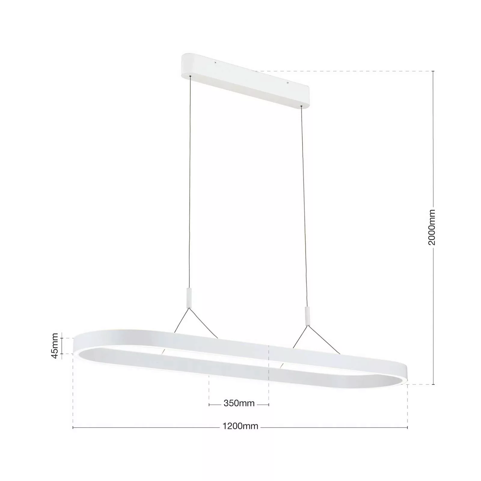 LED-Hängeleuchte Carrara, weiß, höhenverstellbar, CCT günstig online kaufen