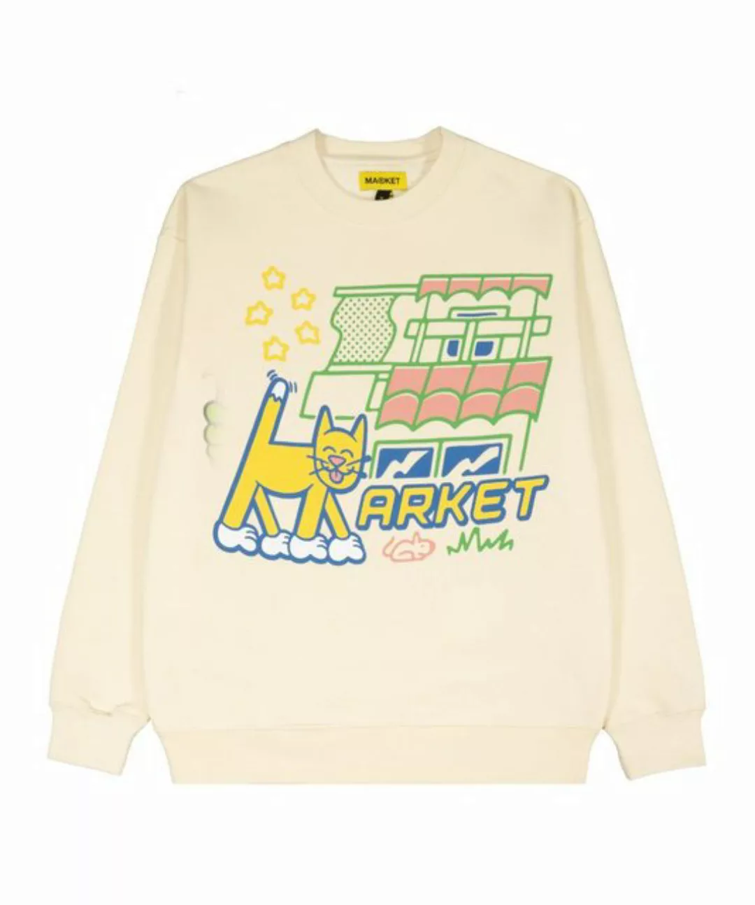 Market Sweatshirt Feline Society Crewneck Sweatshirt Beige günstig online kaufen