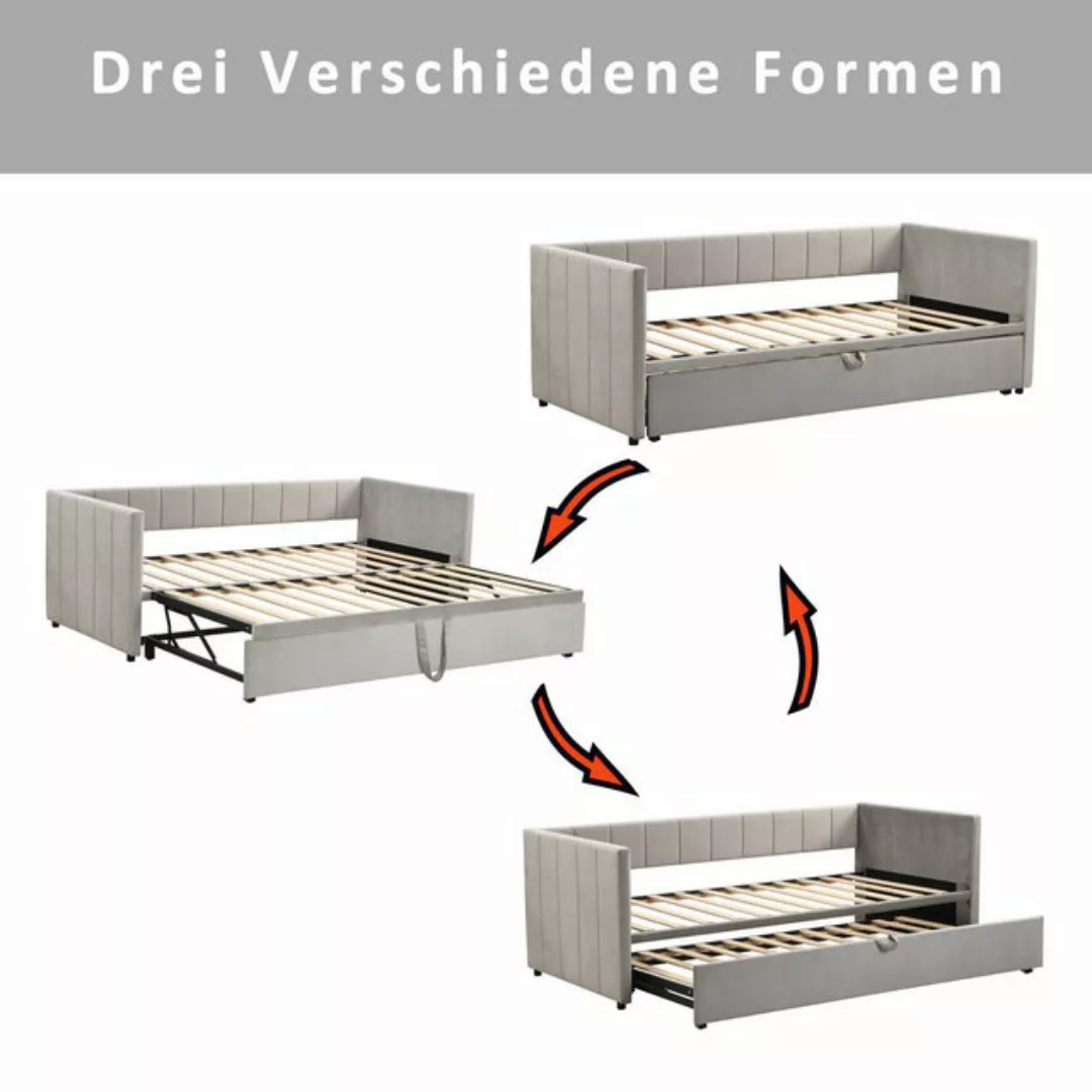 MODFU Polsterbett Schlafsofa Jugendbett Doppelbett Kinderbett Daybett Tages günstig online kaufen