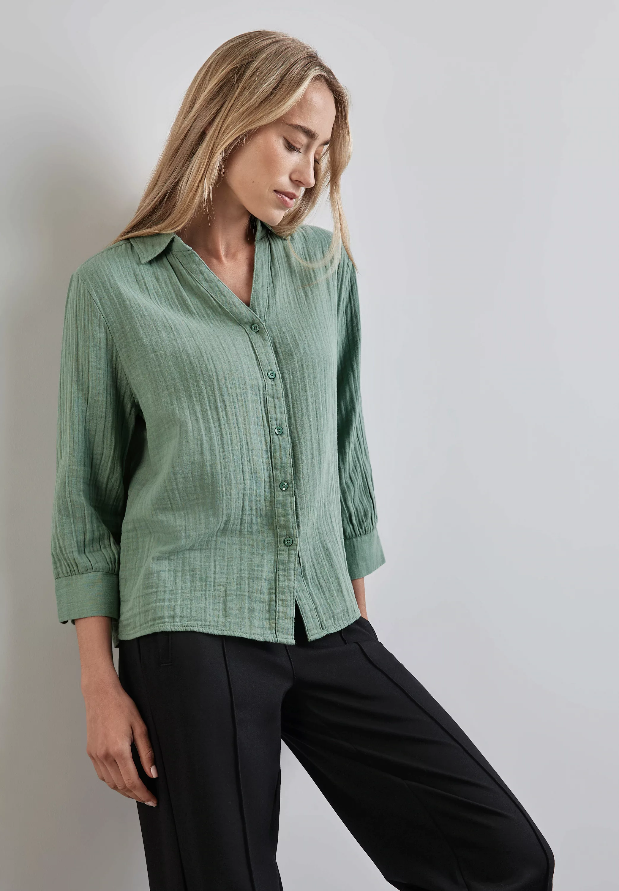 STREET ONE Klassische Bluse Street One Musselin Bluse in Seafoam Green (1-t günstig online kaufen