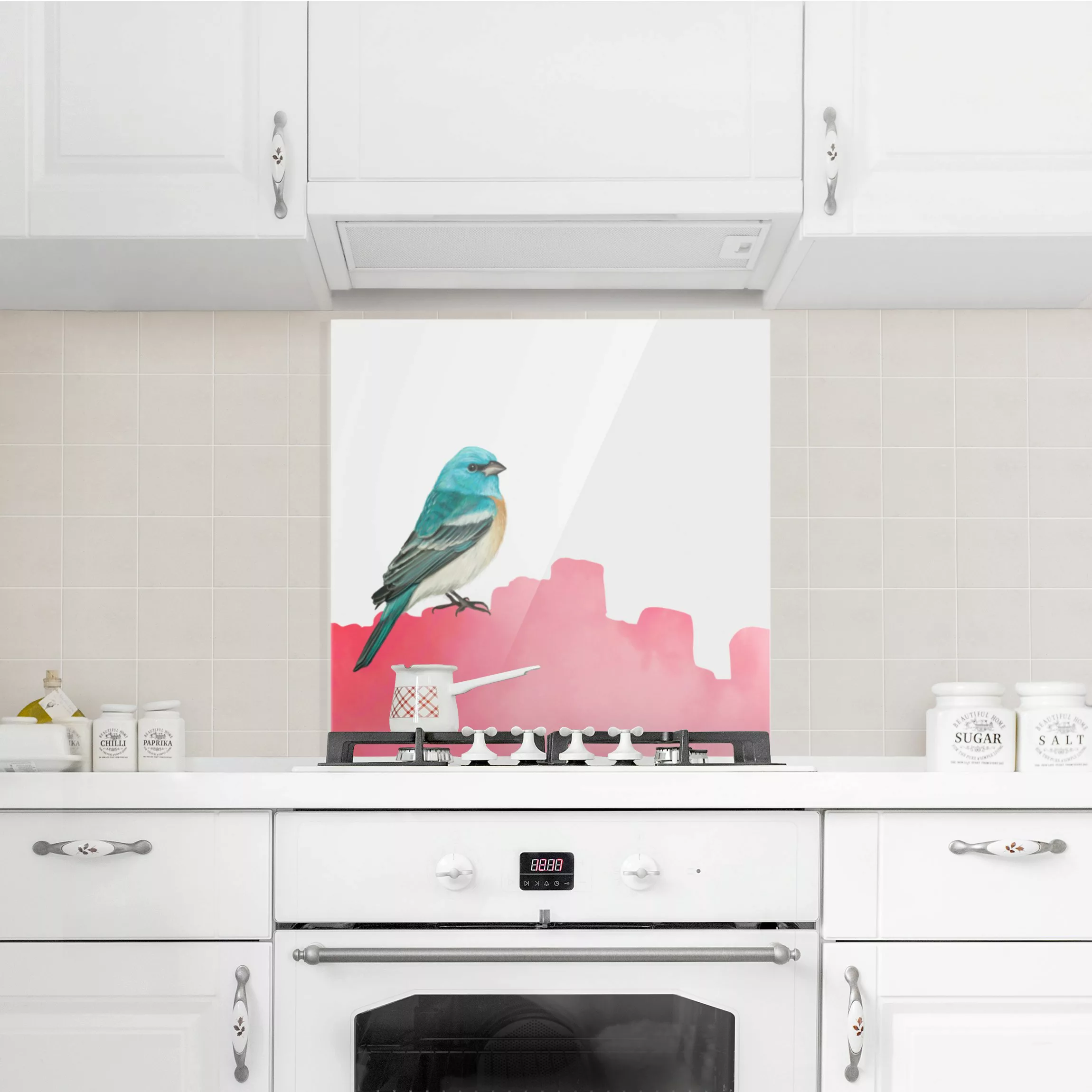 Spritzschutz Vogel auf Pink günstig online kaufen