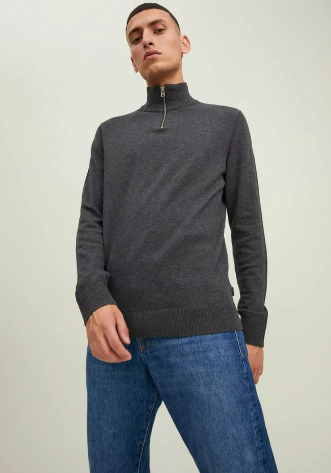 Jack & Jones Rundhalspullover EMIL KNIT HALF ZIP günstig online kaufen