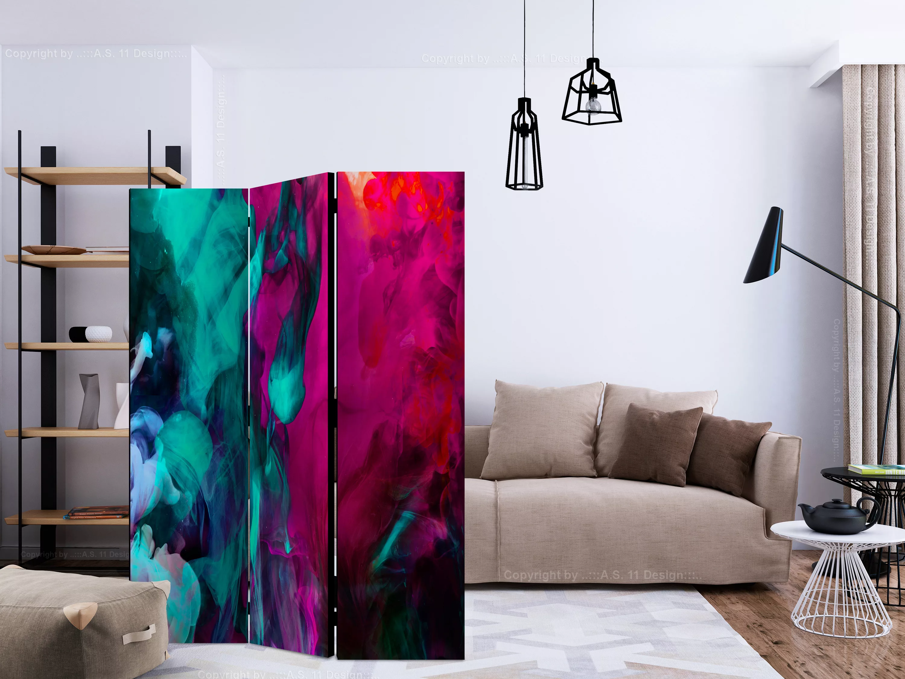 3-teiliges Paravent - Color Madness [room Dividers] günstig online kaufen