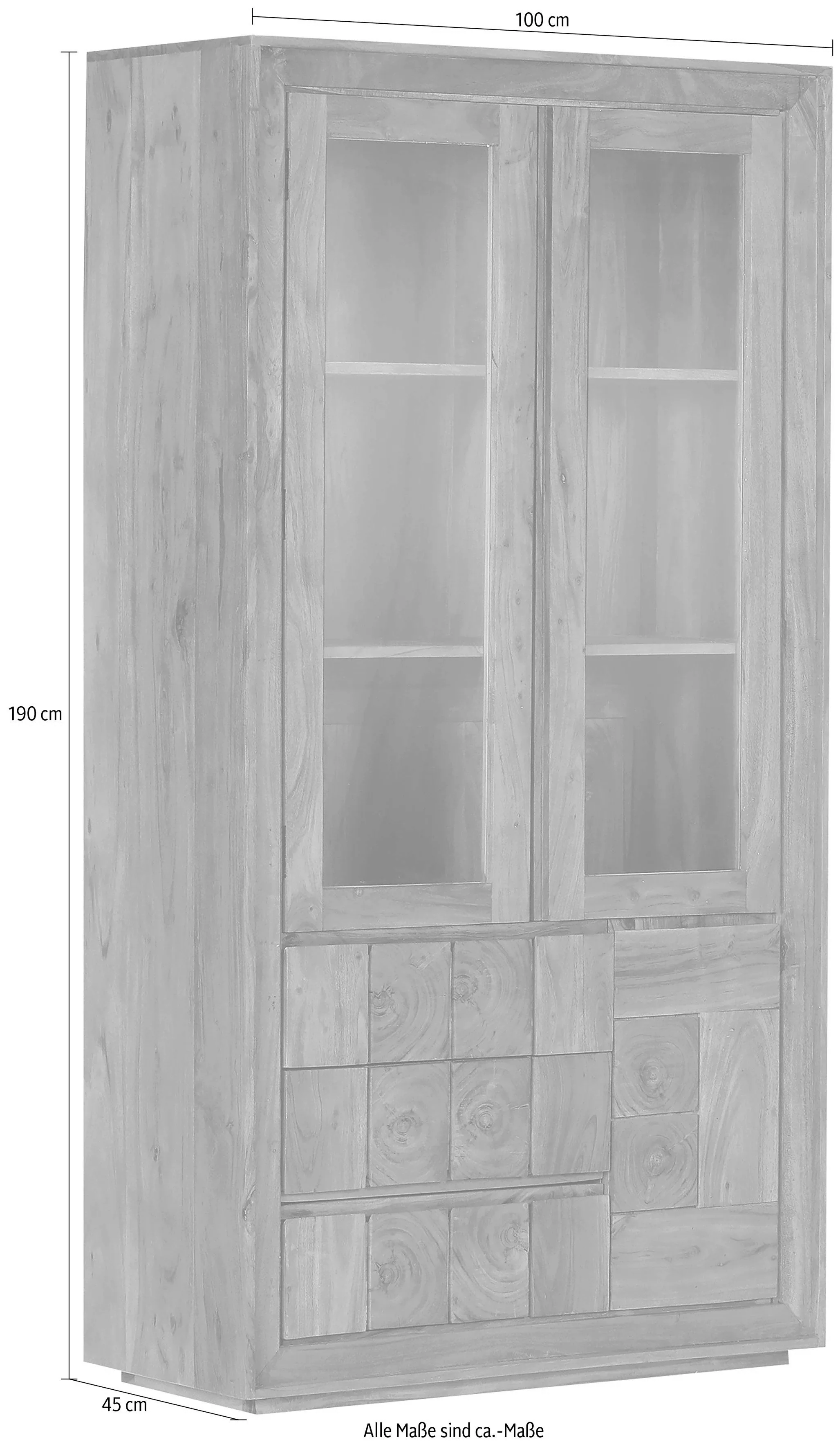 Gutmann Factory Vitrine »Timber«, aus massivem Akazienholz mit vier Türen, günstig online kaufen