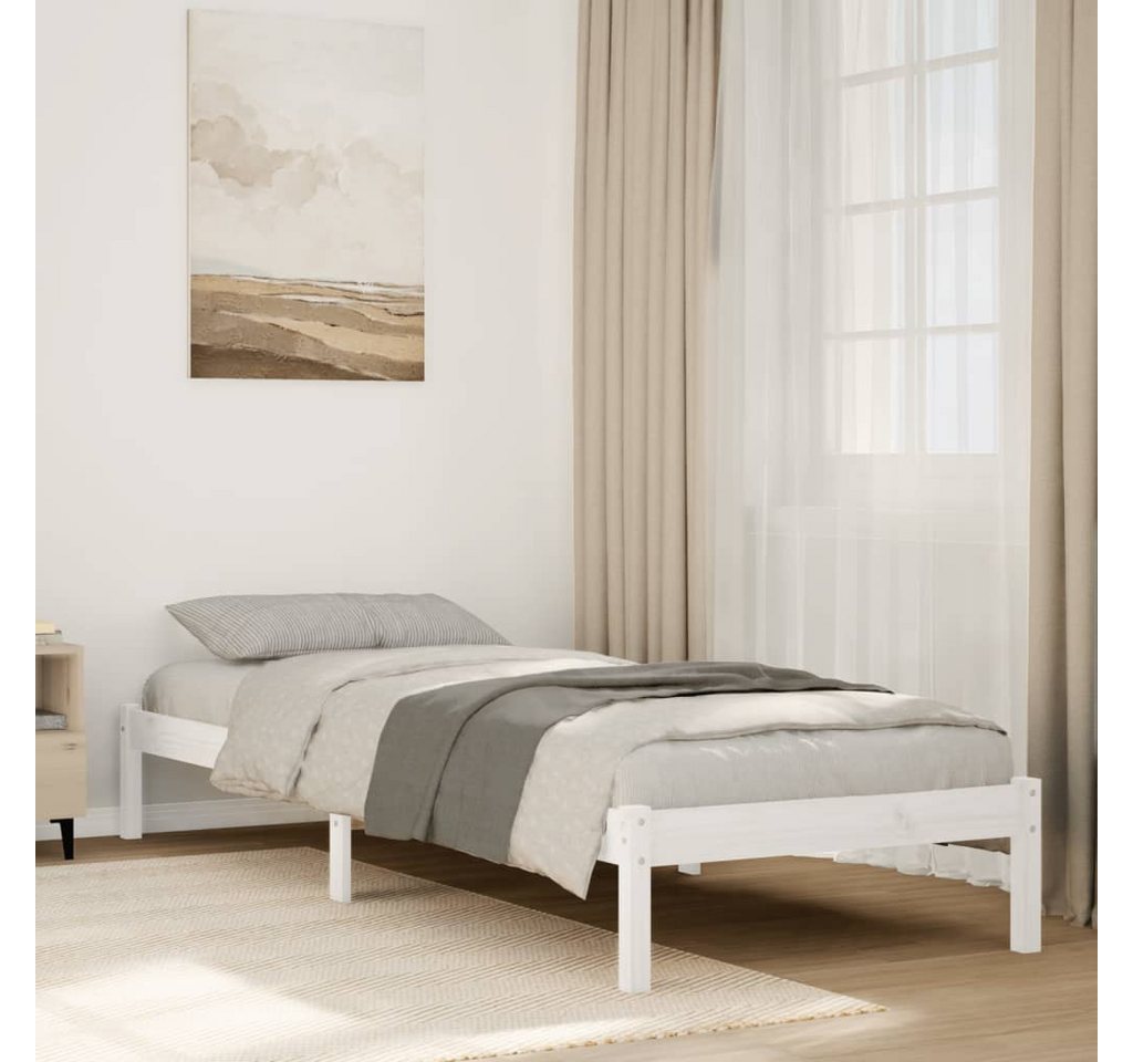 vidaXL Bett, Massivholzbett Extra Lang ohne Matratze Weiß 80x210 Kiefernhol günstig online kaufen