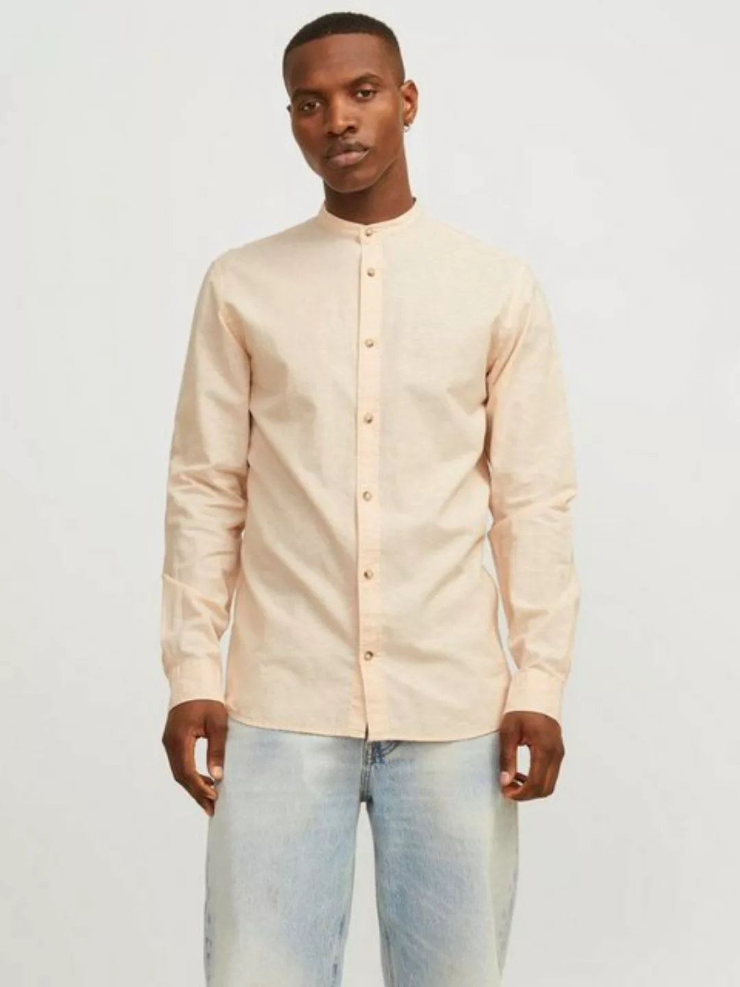 Jack & Jones Langarmhemd JJESUMMER BAND LINEN BLEND SHIRT LS SN günstig online kaufen