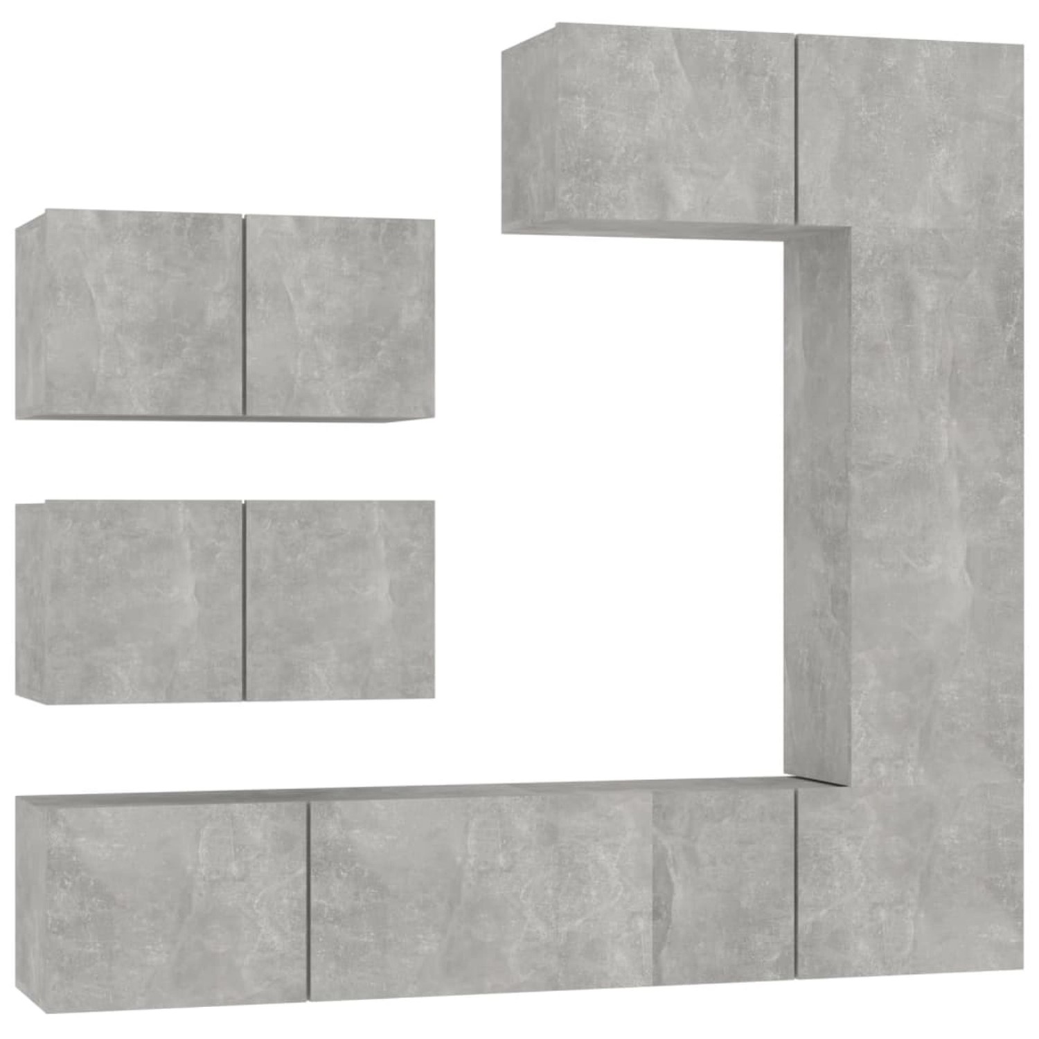 vidaXL 6-tlg. TV-Schrank-Set Betongrau Holzwerkstoff 3 günstig online kaufen