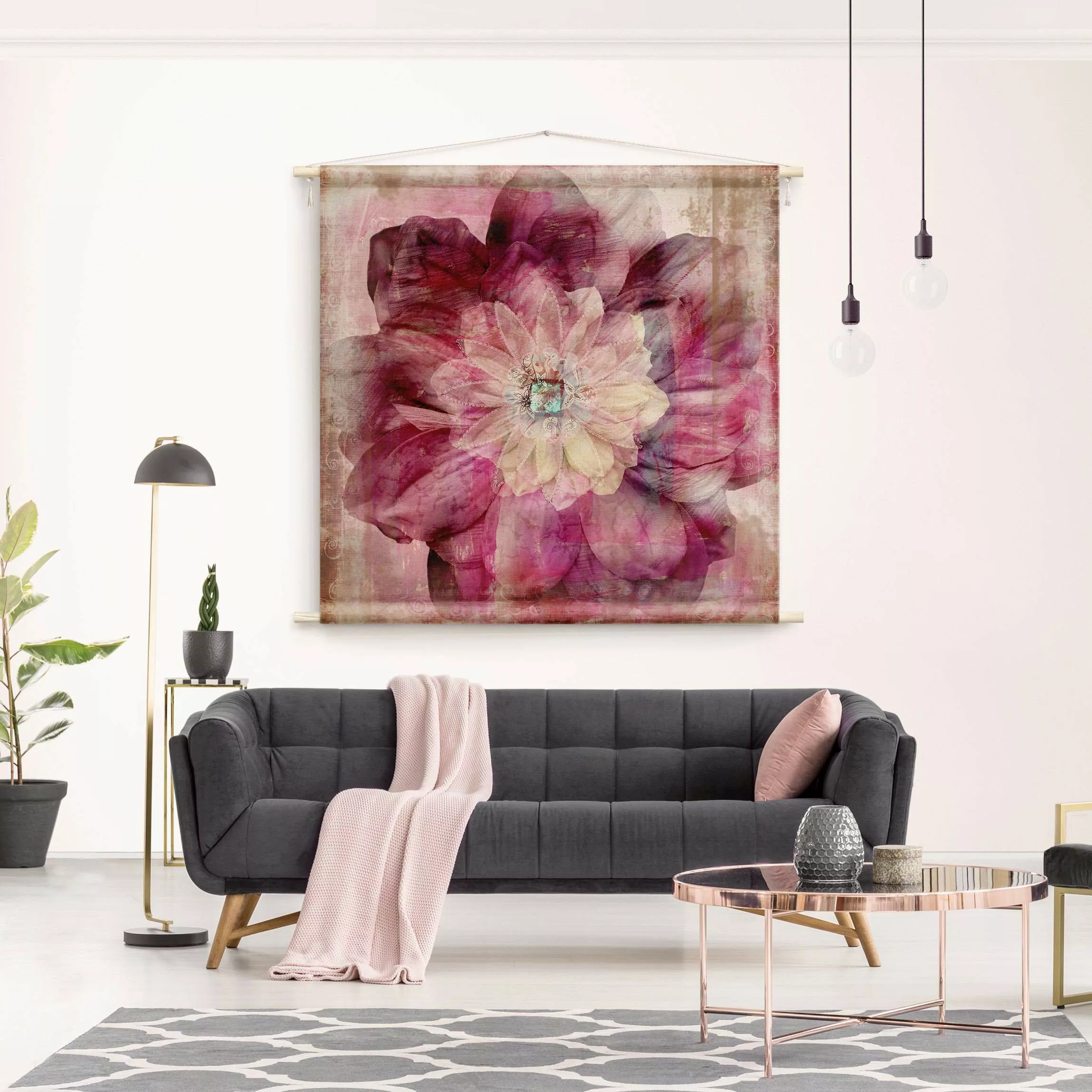 Wandteppich Grunge Flower günstig online kaufen