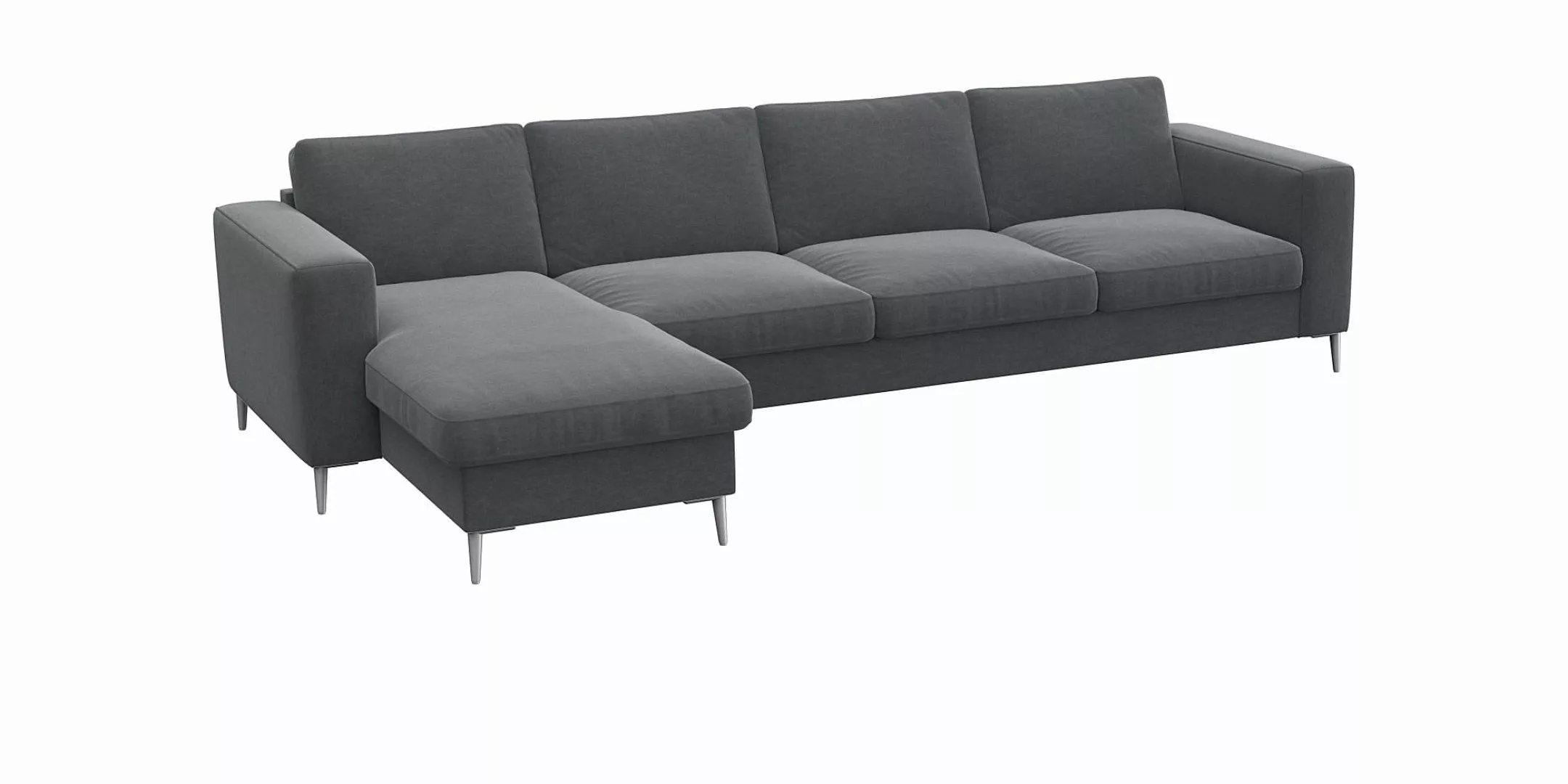 FLEXLUX Ecksofa »Fiore, L-Form«, breite Armlehnen, Kaltschaum, Füße Alu günstig online kaufen