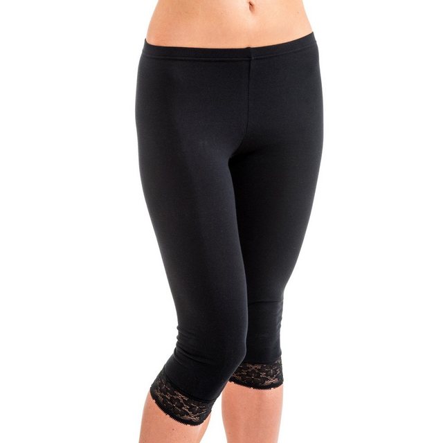 HERMKO Caprileggings 5722 Damen Capri-Leggings mit Spitze günstig online kaufen