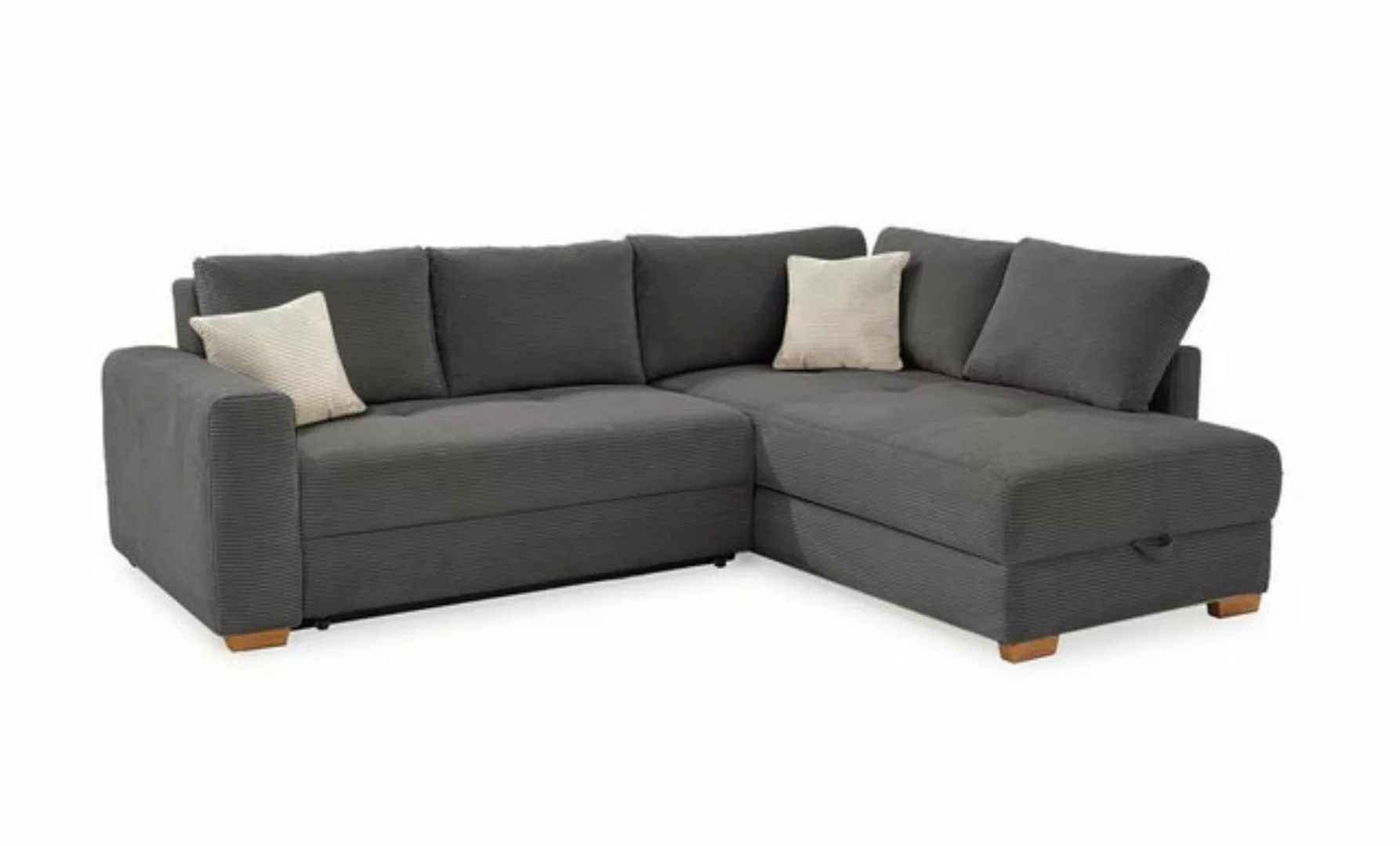 luma-home Ecksofa 15211, Dauerschläfer 257x206 cm mit Bettkasten und separa günstig online kaufen