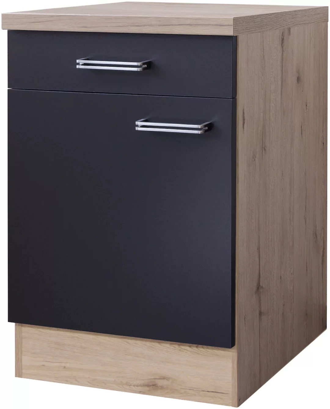 Flex-Well Exclusiv Unterschrank Lara 60 cm Anthrazit-San Remo Eiche günstig online kaufen