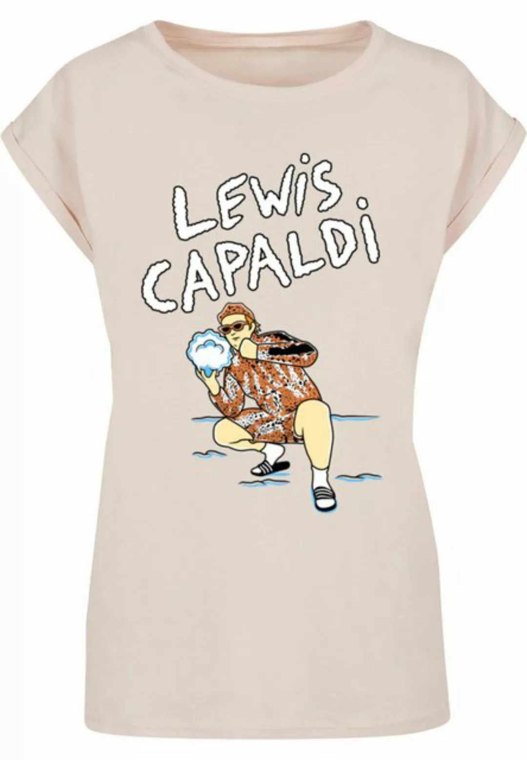 Merchcode T-Shirt Merchcode Damen Ladies Lewis Capaldi - Snowleopard T-Shir günstig online kaufen