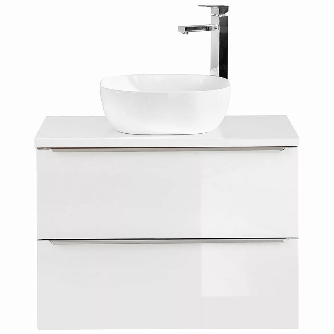 Lomadox Waschtisch TOSKANA-56, Weiß Hochglanz 81/74,5/46 günstig online kaufen