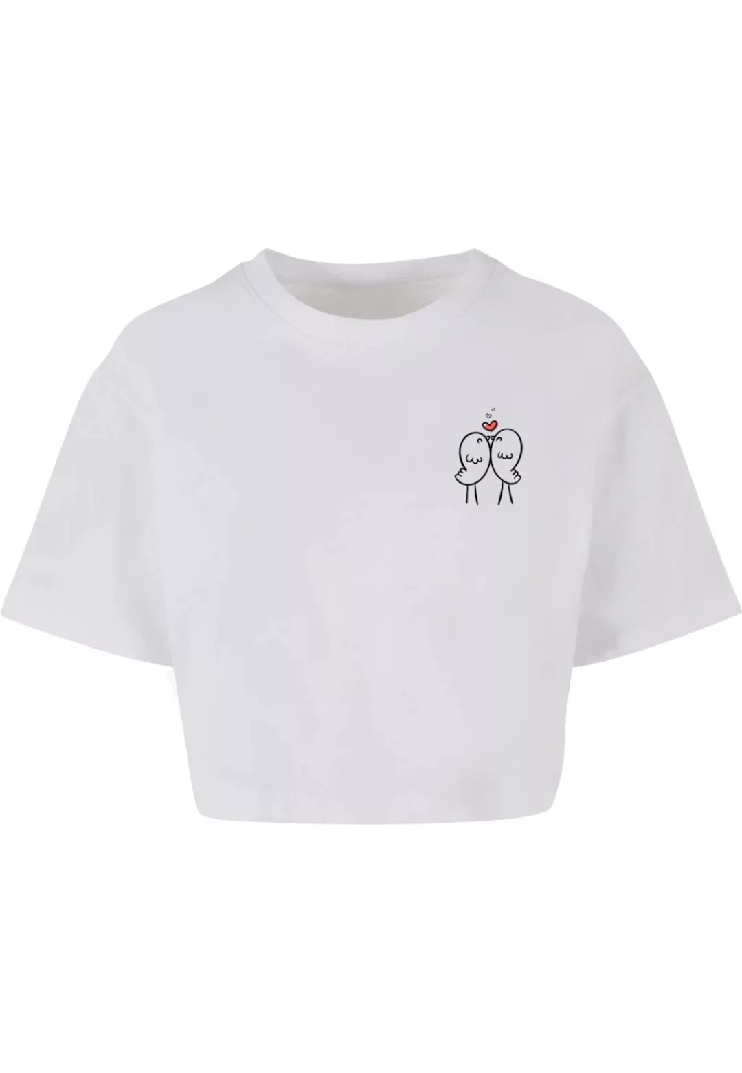 Merchcode T-Shirt "Merchcode Ladies Hugs & Love - Birds Love Short Oversize günstig online kaufen
